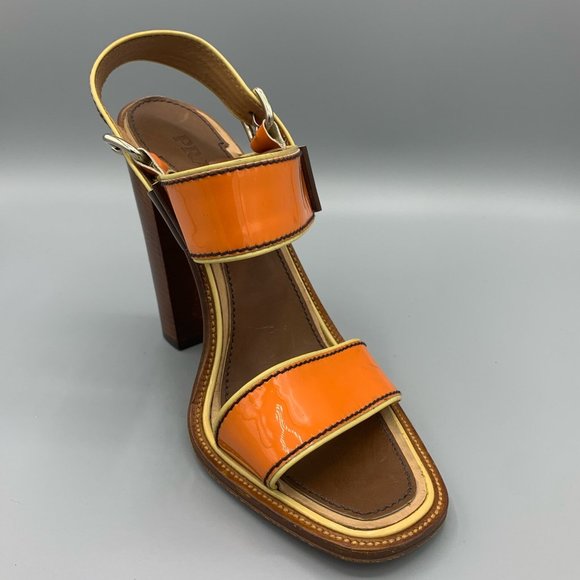 Prada Orange and Purple Sandals in Patent Leather (38,5)  - FL-SH-022 - Picture 5 of 11